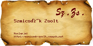 Szmicsák Zsolt névjegykártya